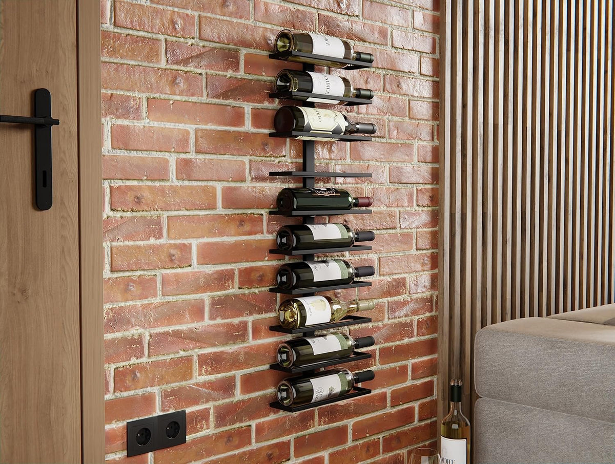 Set 2 Pcs Metal Wall Mount Wine Rack for Wine Bottles, Champagne