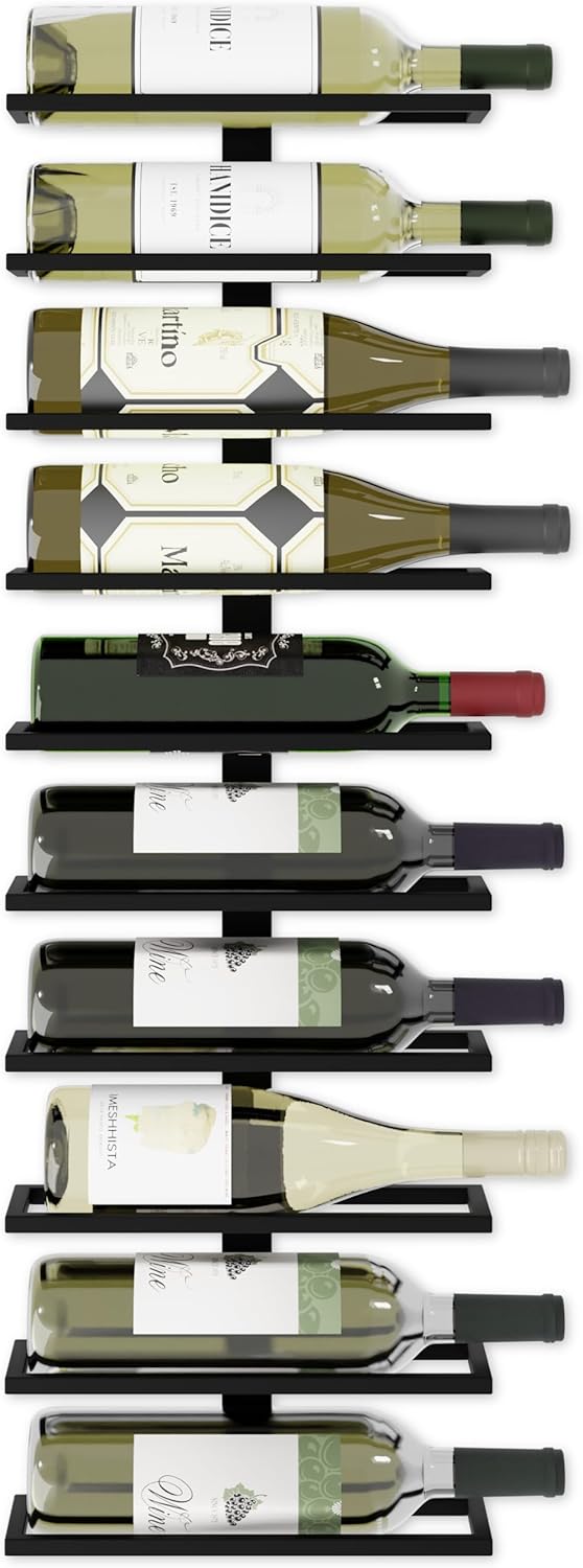 Set 2 Pcs Metal Wall Mount Wine Rack for Wine Bottles, Champagne