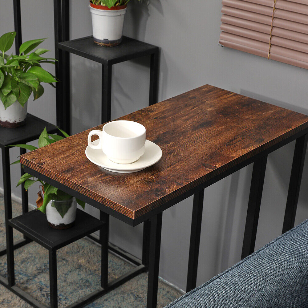 C-Shaped Sofa Side End Table Metal Frame Laptop Tray - All Family