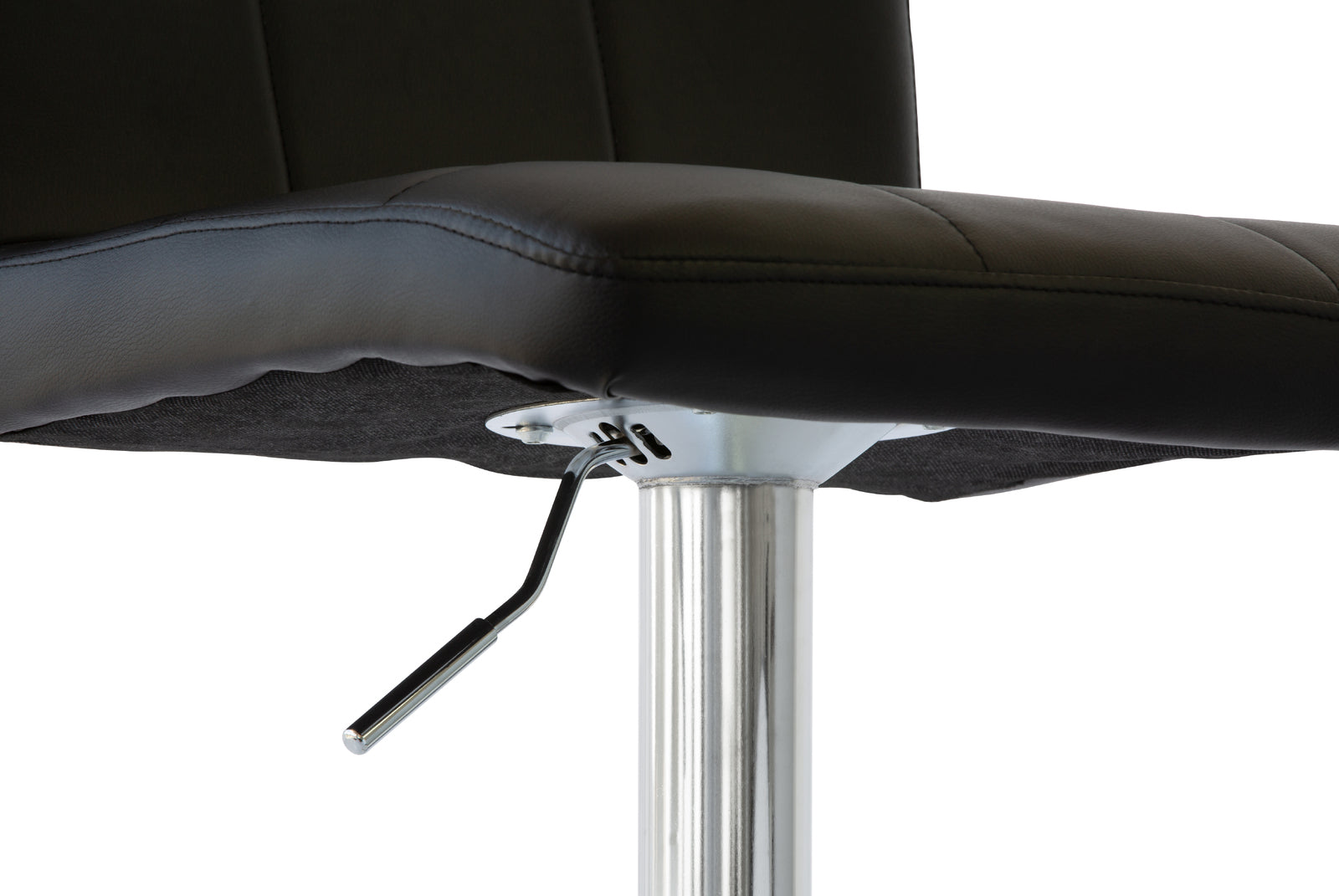 2 Comfortable Bar Stools (Black) w/ Adjustable Height, 90-112cm