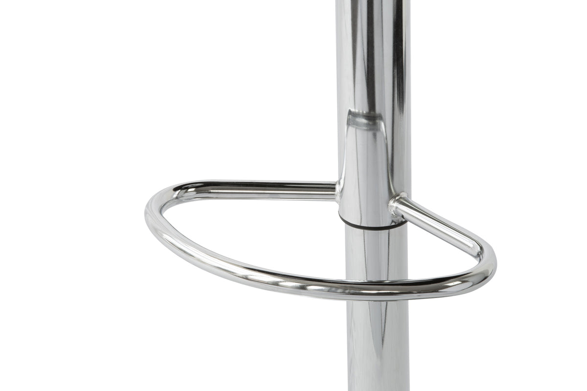 2 Tall Back Paddled Leather Barstools (White), 90-110cm