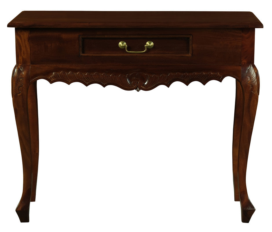 Jepara 1 Drawer Carved Sofa/Hall Table  (Mahogany)