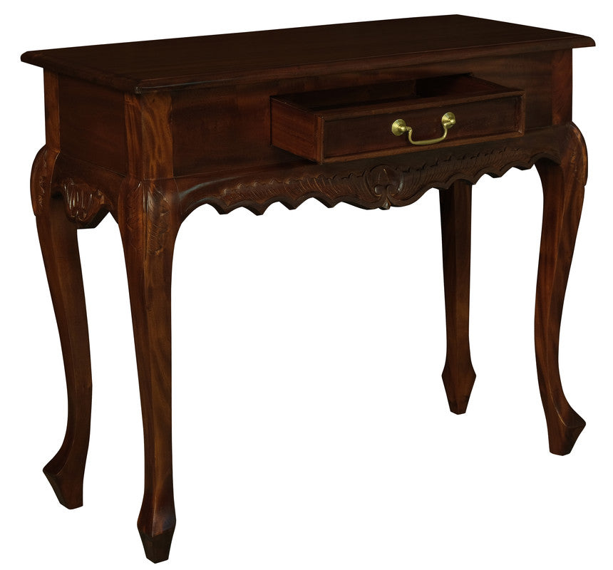 Jepara 1 Drawer Carved Sofa/Hall Table  (Mahogany)