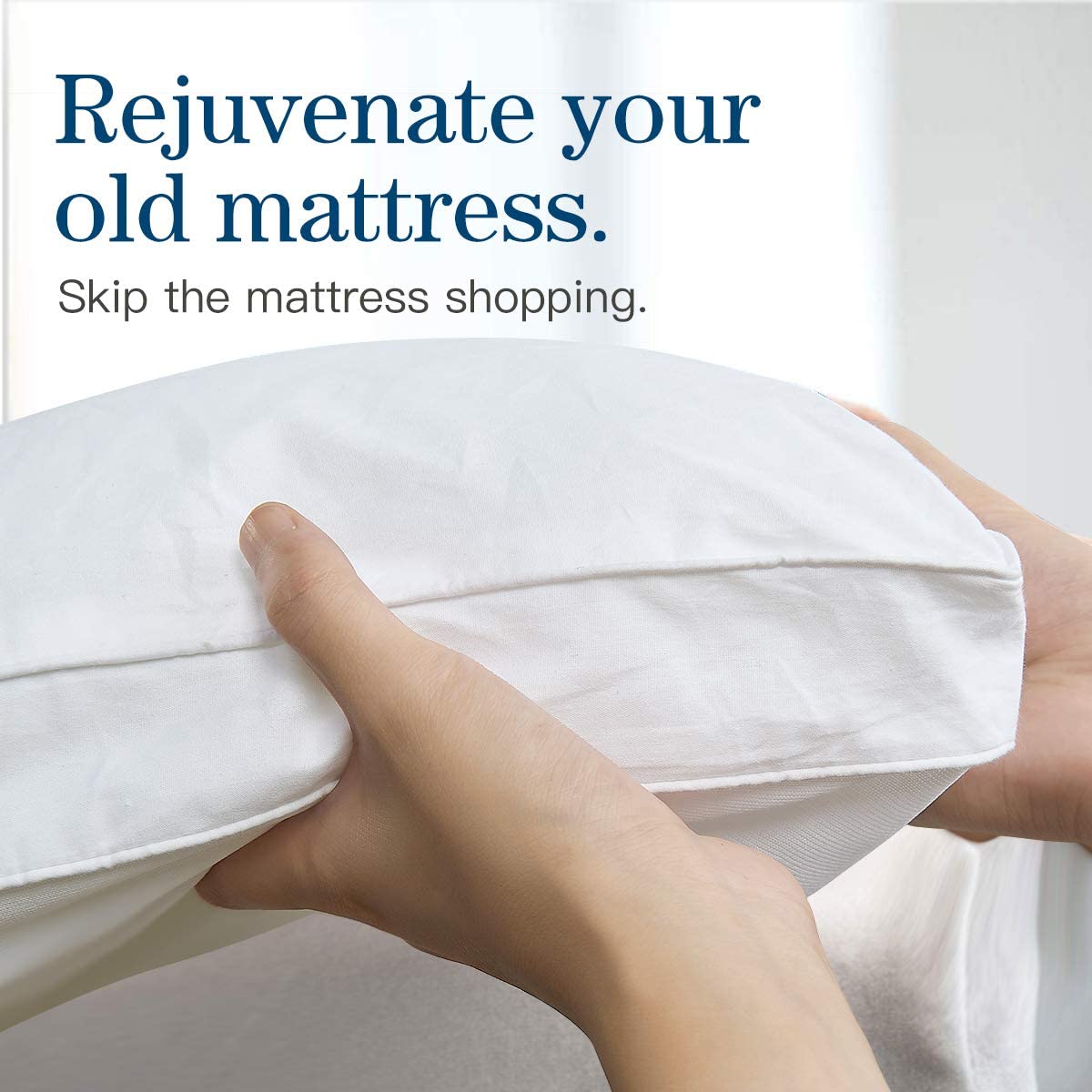 Bamboo Pillowtop Mattress Topper Luxury Bedding Mat Pad Protector CoverDouble 137 x 190 cm