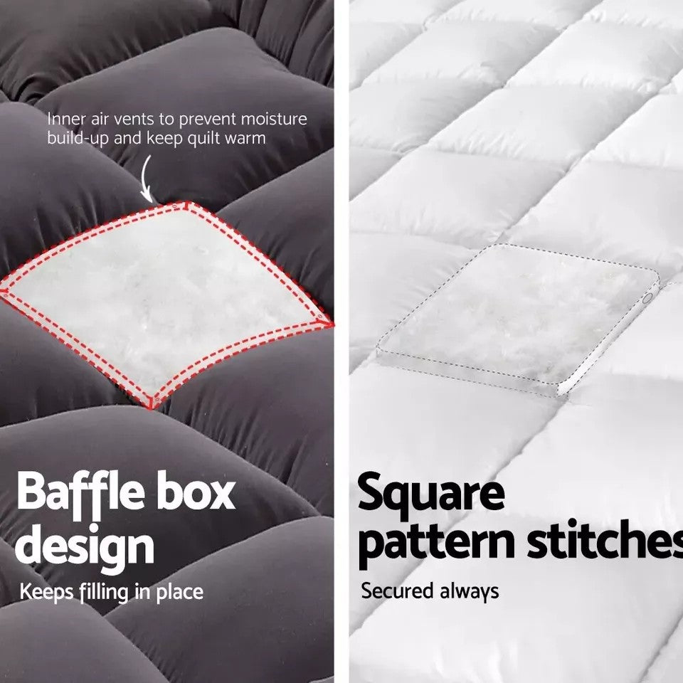 5CM Bedding Luxury Pillowtop Mattress Topper Mat Pad Antibacterial and dust mite-resistant Queen:153*203cm