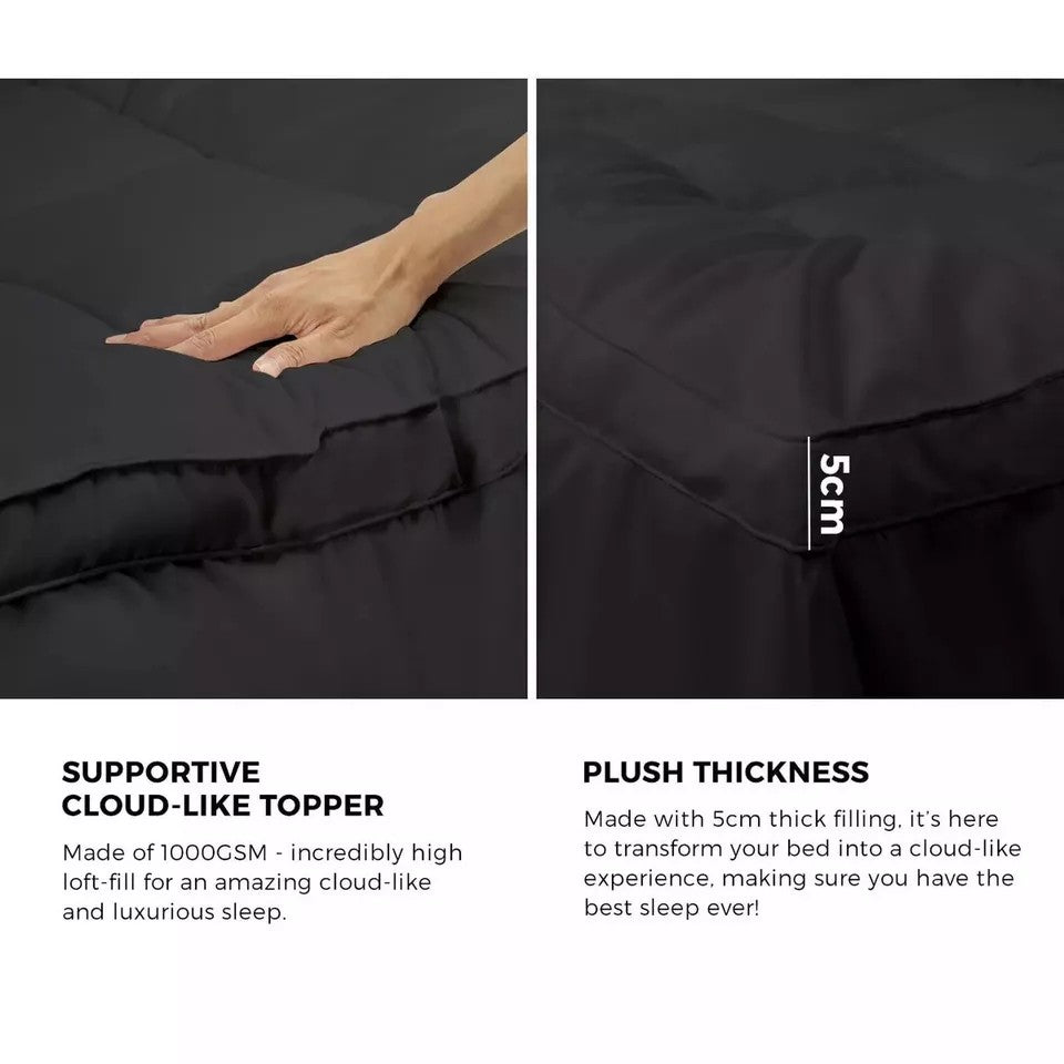 5CM Bedding Luxury Pillowtop Mattress Topper Mat Pad Antibacterial and dust mite-resistant King:183*203cm