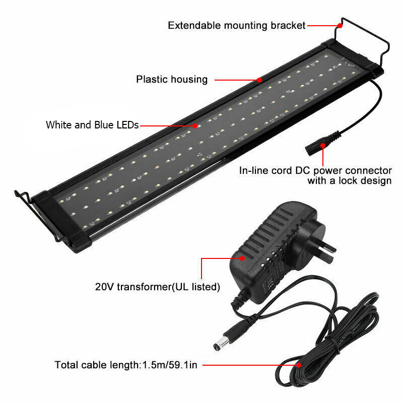 90cm Aquarium Light Lighting Full Spectrum Aqua Plant Fish