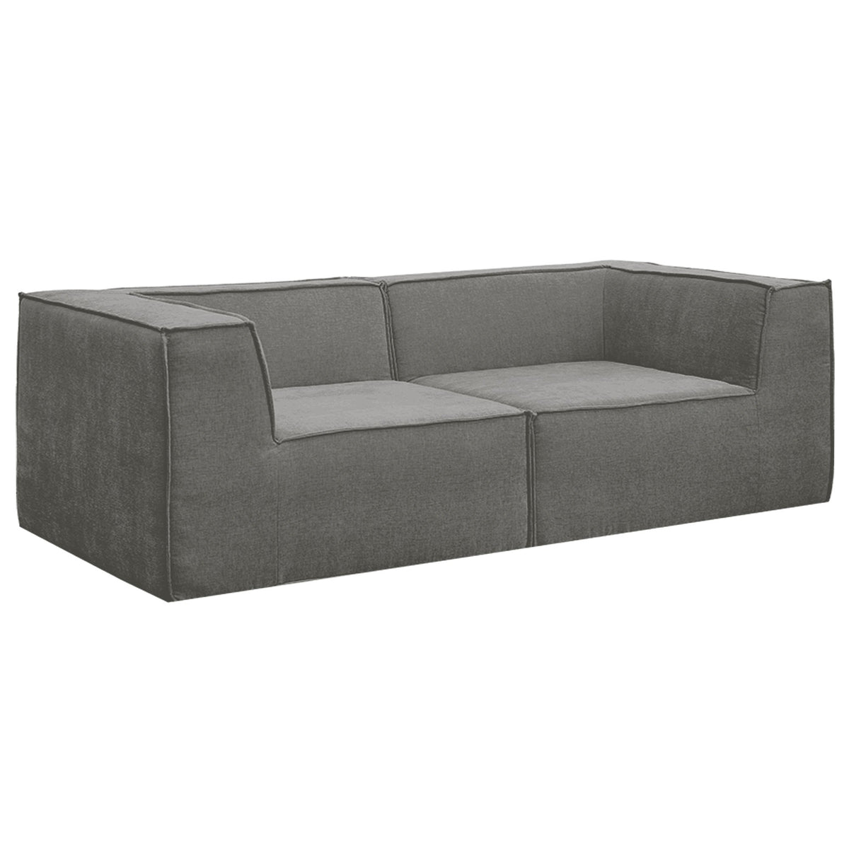 Sarantino Novi 3-Seater Modular Sofa with Ottoman in Grey Non-Slip Bottom Lounge