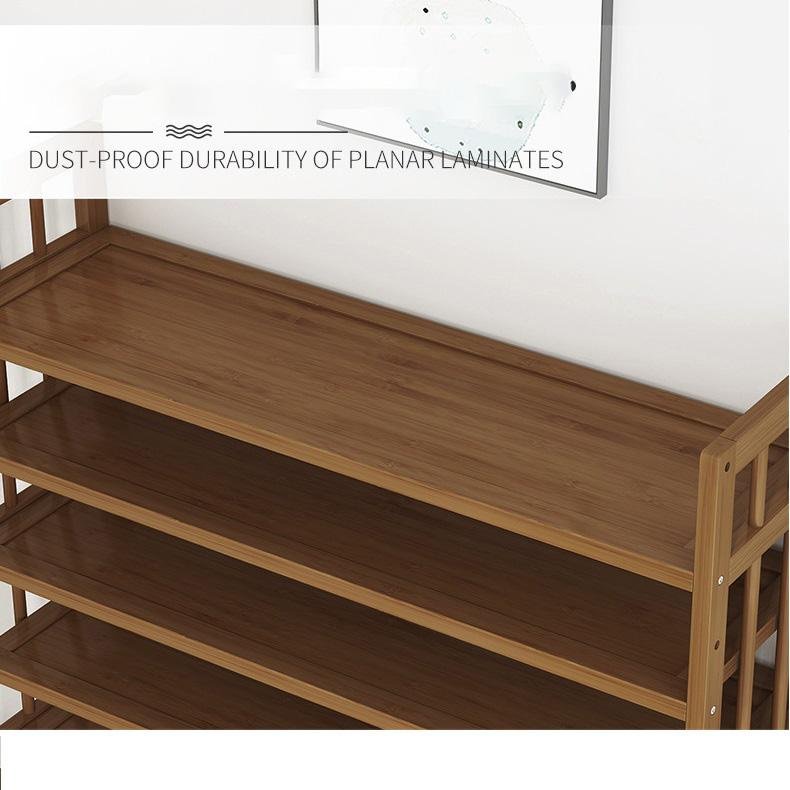 6 Tier Tower Bamboo Wooden Shoe Rack Corner Shelf Stand