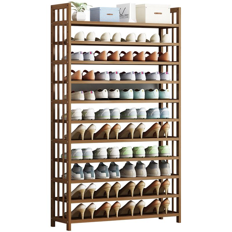 8 Tier Tower Bamboo Wooden Shoe Rack Corner Shelf Stand