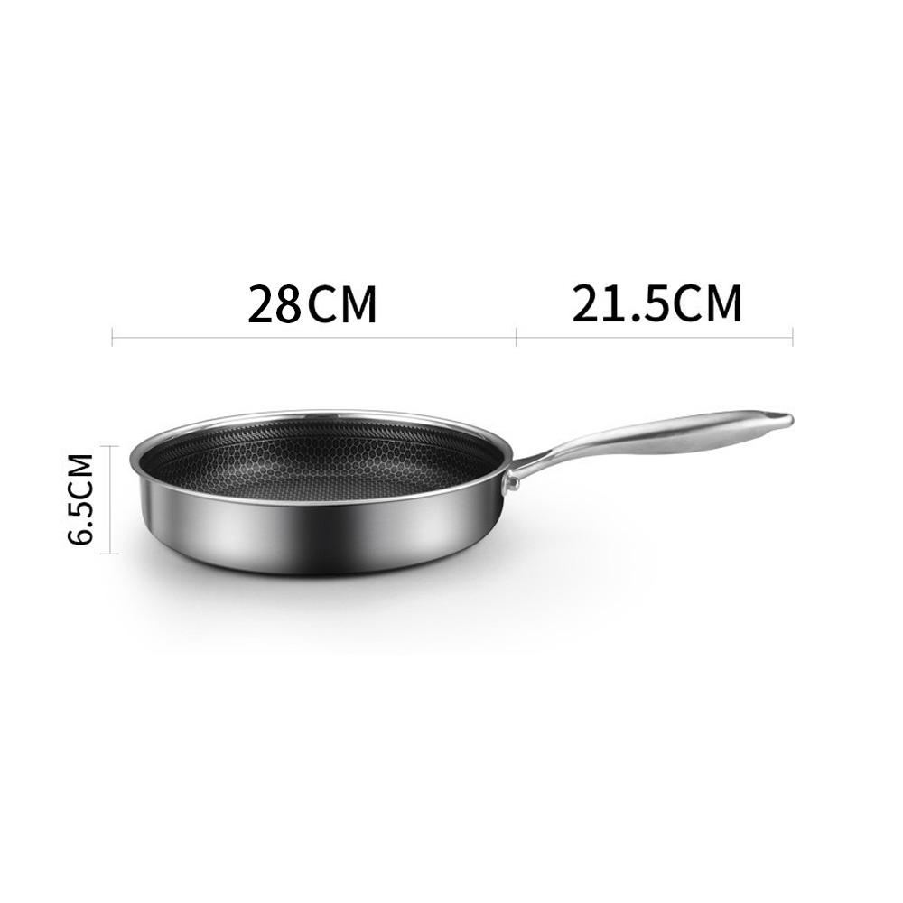 Stainless Steel Frying Pan Non-Stick Cooking Frypan Cookware Double