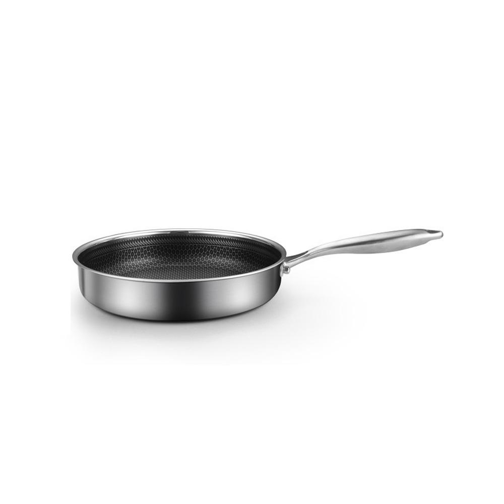 Stainless Steel Frying Pan Non-Stick Cooking Frypan Cookware Single