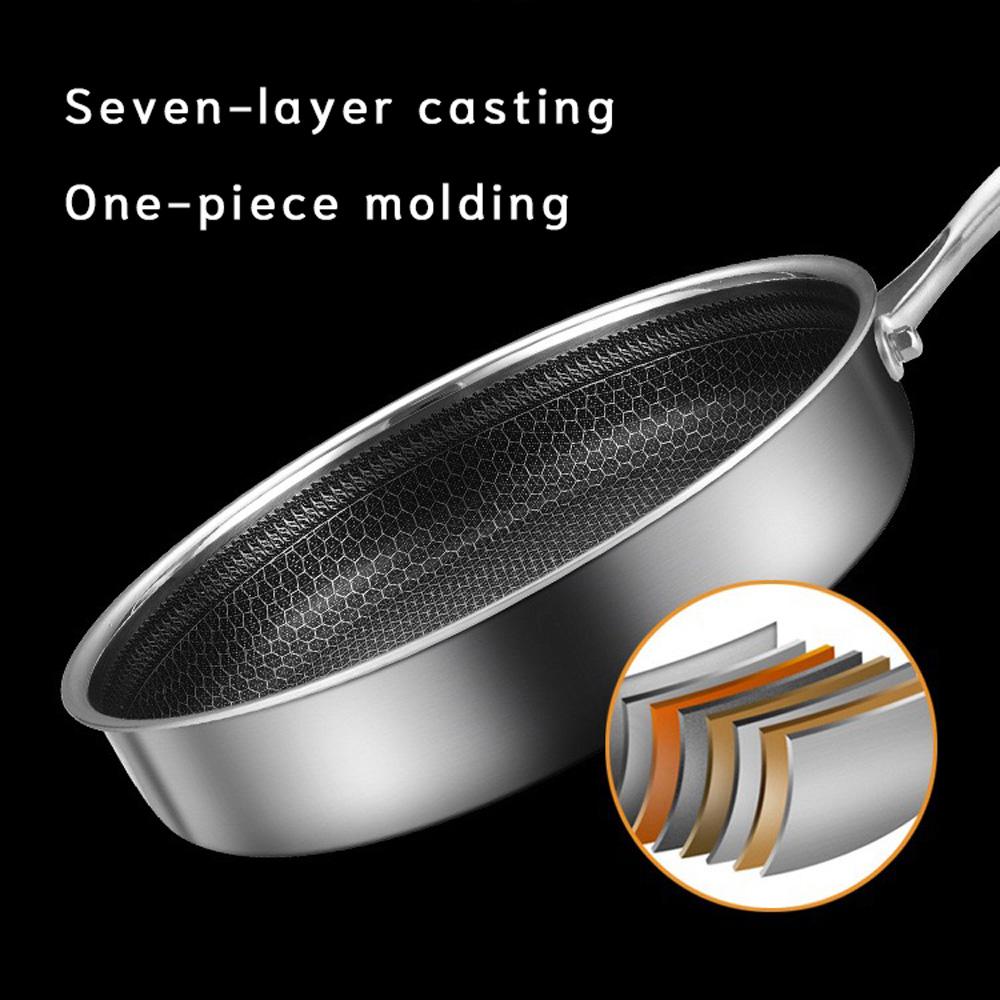 Stainless Steel Frying Pan Non-Stick Cooking Frypan Cookware Single