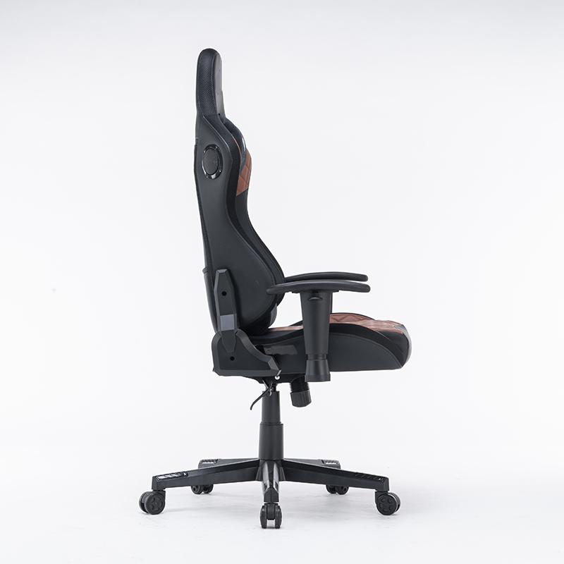 7 RGB Lights Bluetooth Speaker Gaming Chair Ergonomic Racing, Black