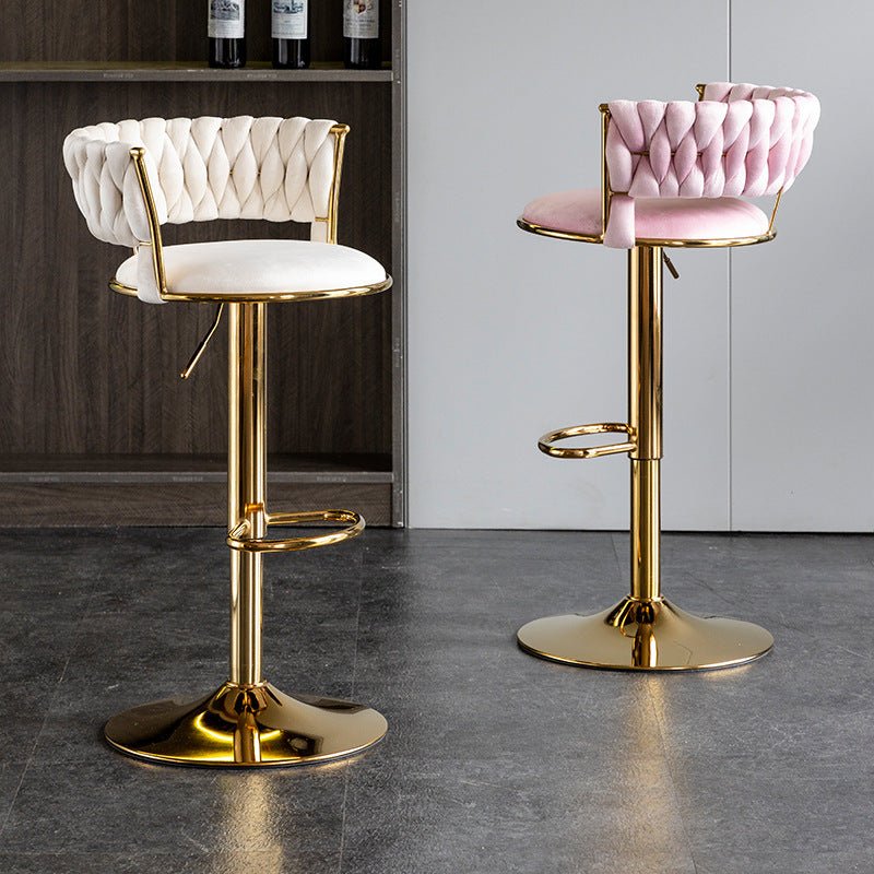 SERENITà Pink Velvet Seat Kitchen Breakfast Bar Stools Counter