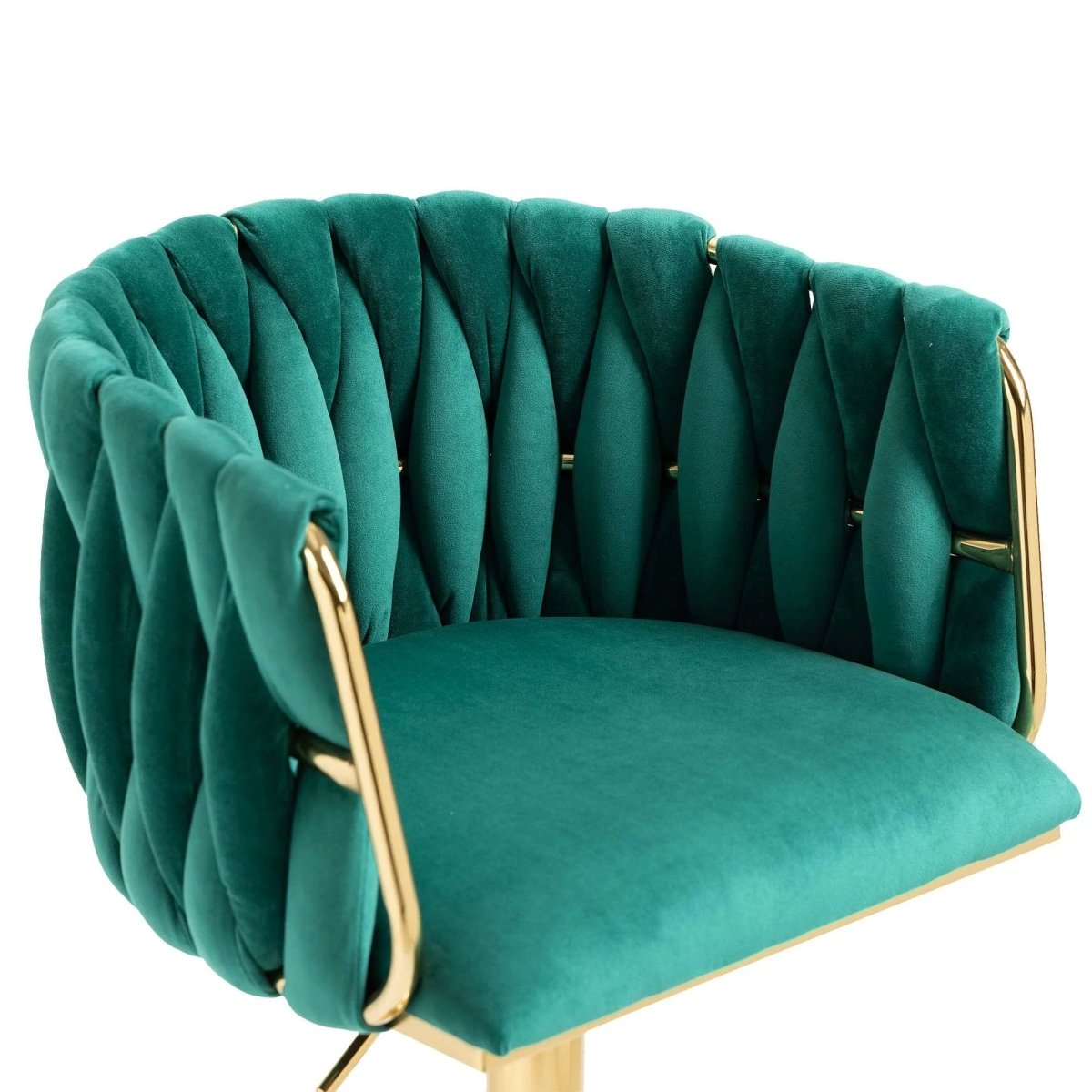 SERENITà Modern Velvet Breakfast Bar Stools Swivel Barstools, Green