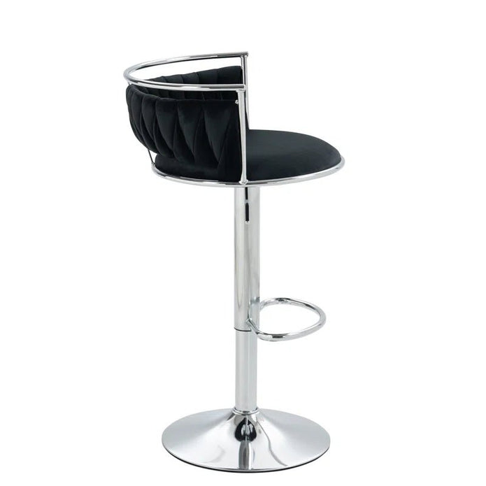 SERENITà Silver Swivel Upholstered Velvet Adjustable Height