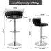 SERENITà Silver Swivel Upholstered Velvet Adjustable Height