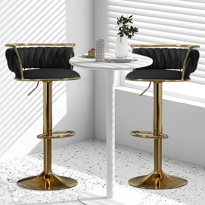 SERENITà Golden Swivel Upholstered Velvet Adjustable Height, Black