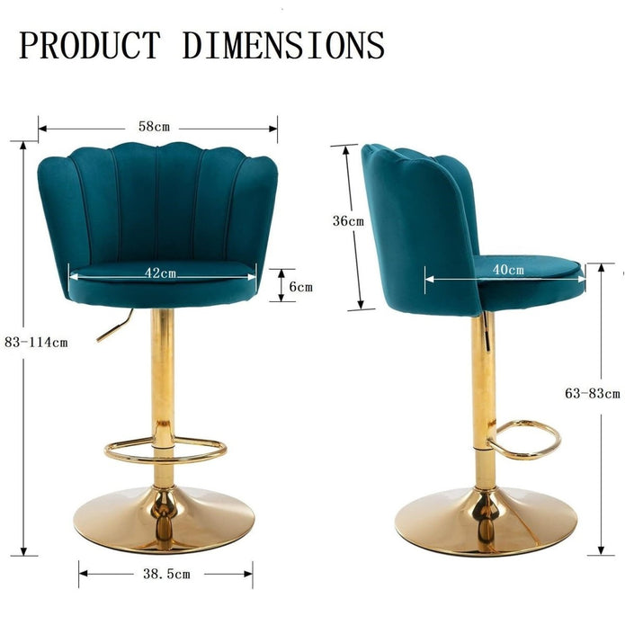 SERENITà Swivel Bar Stools Bar Height Set of 2, Blue