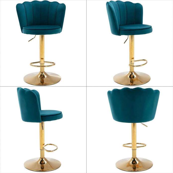 SERENITà Swivel Bar Stools Bar Height Set of 2, Blue