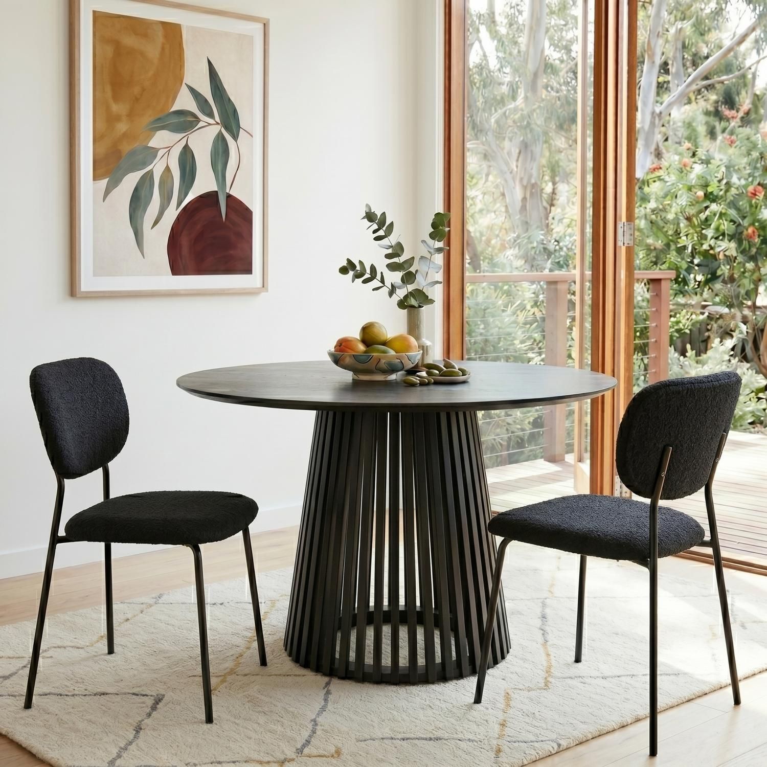 Charcoal Charm Armless Dining Chair Duo