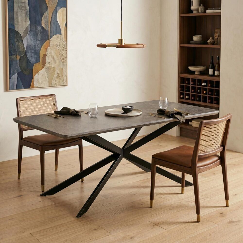 Falcon Rectangular Dining Table MDF Marbling