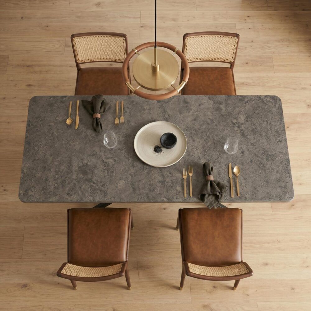 Falcon Rectangular Dining Table MDF Marbling