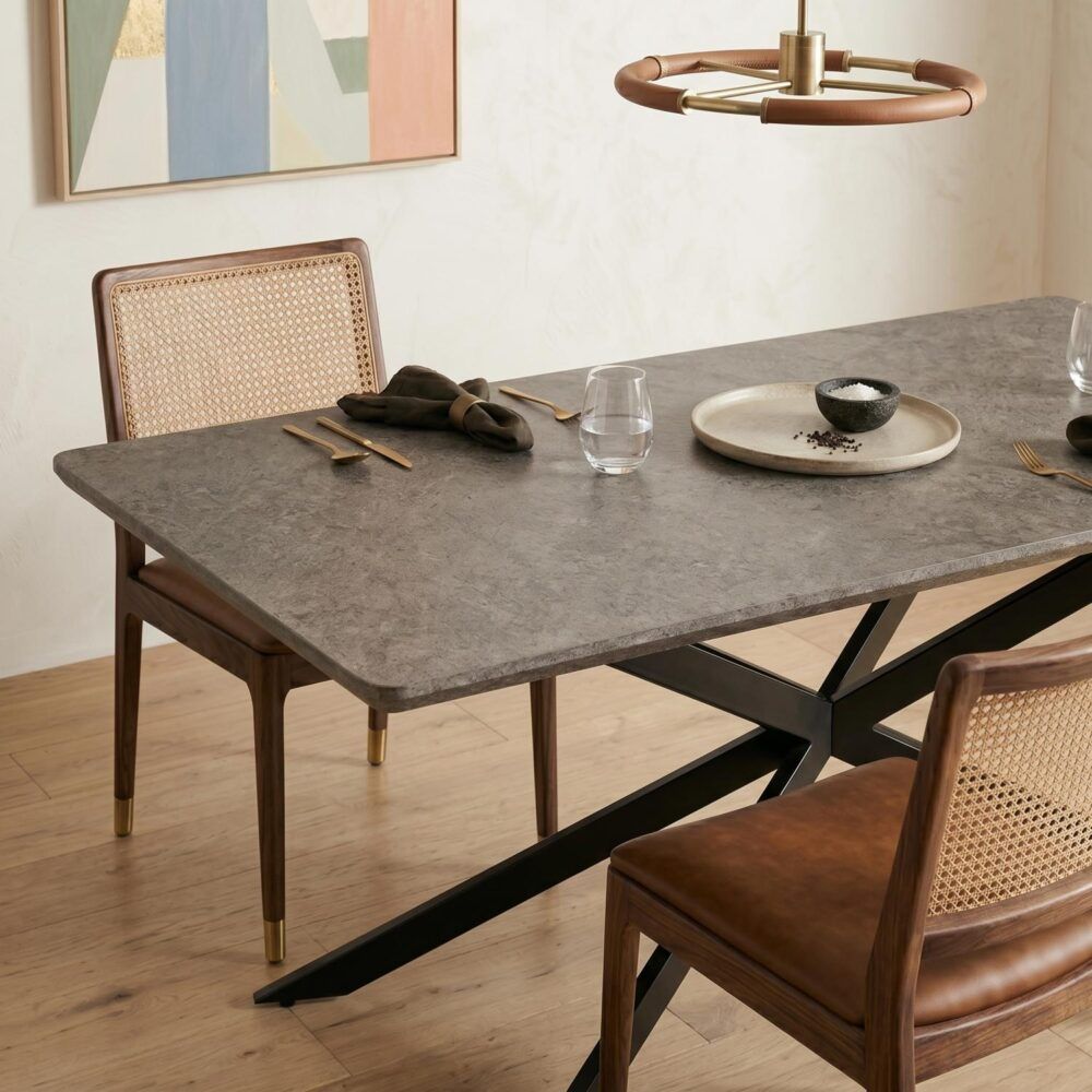 Falcon Rectangular Dining Table MDF Marbling