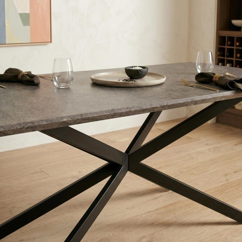 Falcon Rectangular Dining Table MDF Marbling
