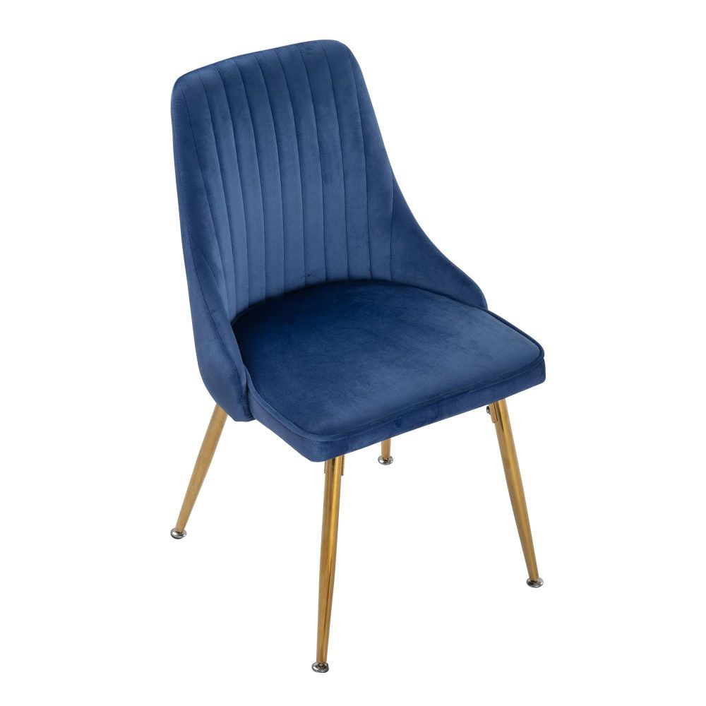 Dining Delight: Rectangular Table and Navy Velvet Chairs Dining Set