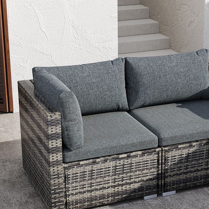 8PCS Outdoor Furniture Modular Lounge Sofa Lizard-Grey