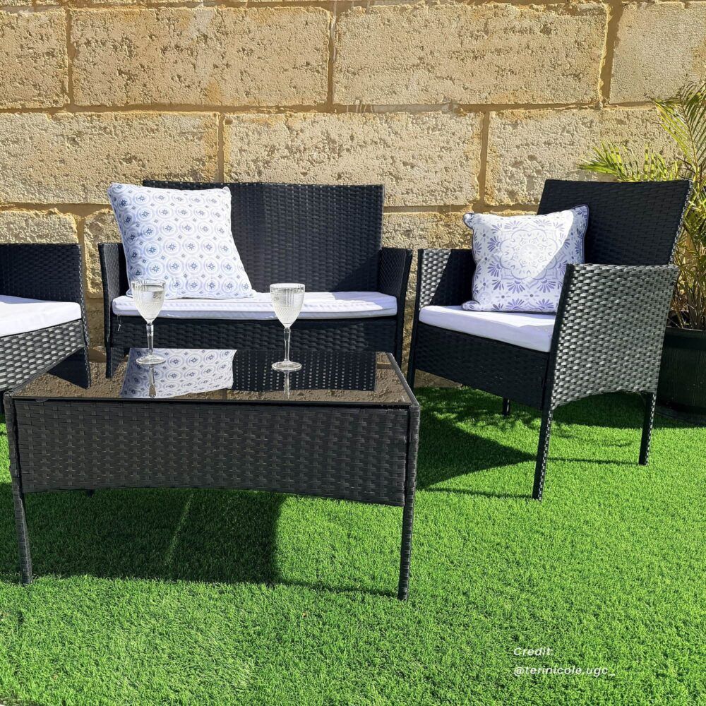 Ville 4-Seater PE Wicker Outdoor Lounge Sofa Set