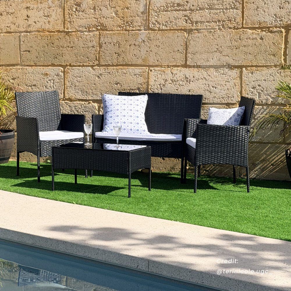 Ville 4-Seater PE Wicker Outdoor Lounge Sofa Set