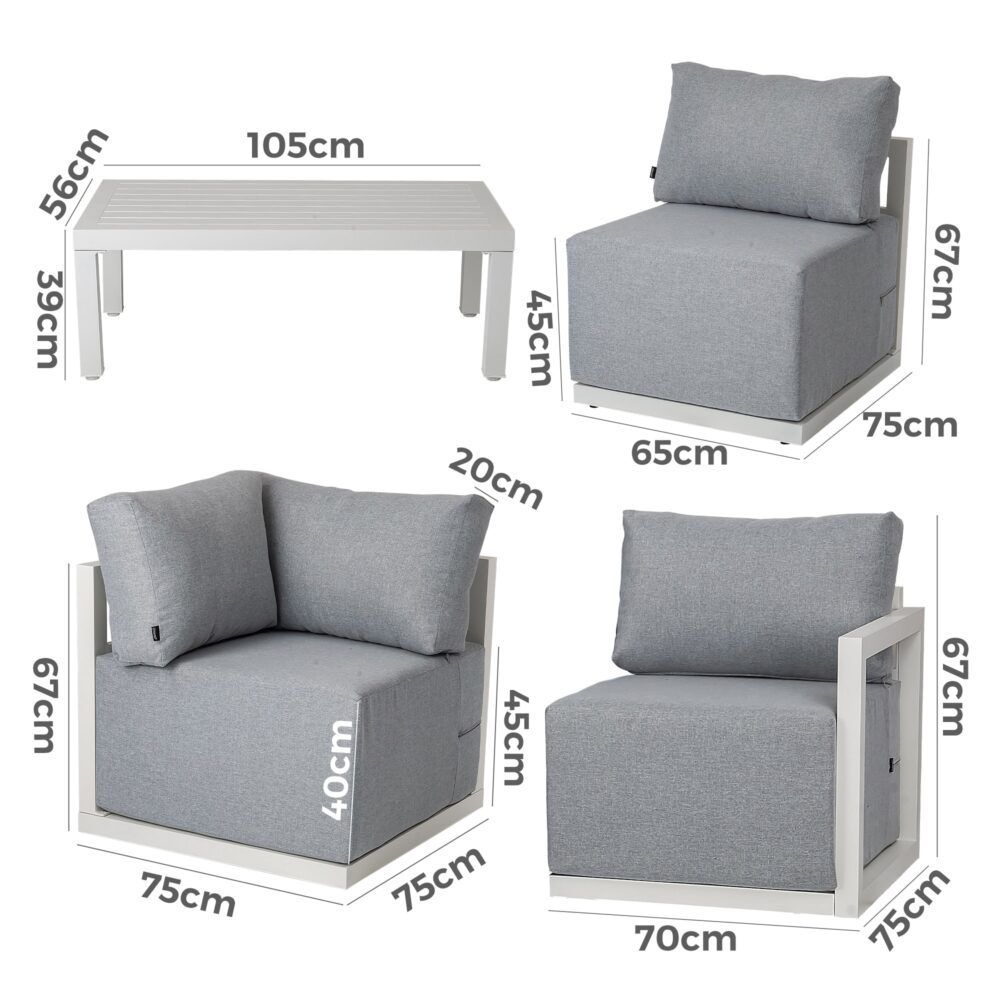 Four-Seat Alfresco Harmony Set – Charcoal Grey