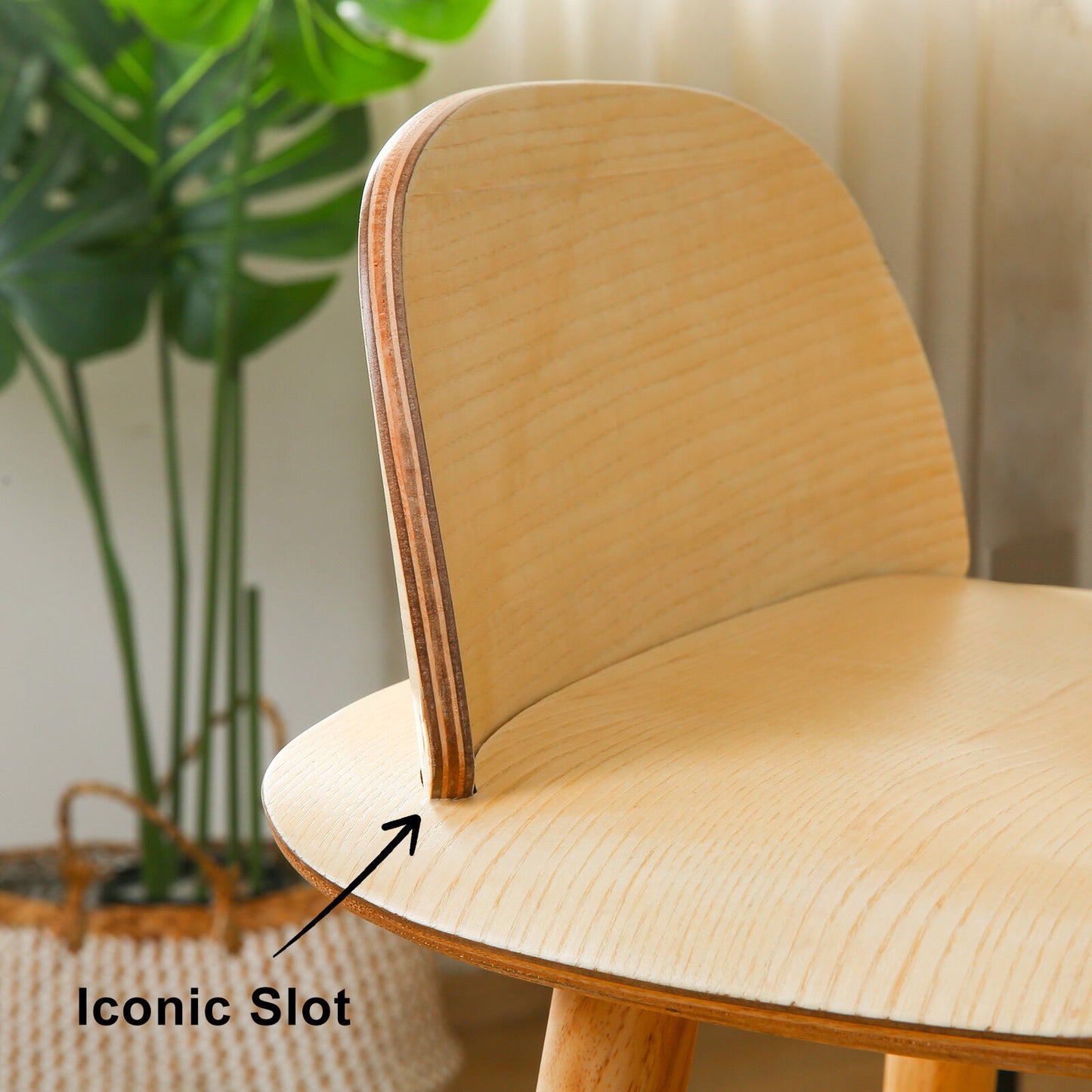 2X Wooden Bar Stool Dining Chair Ash Wood ELISE 65cm