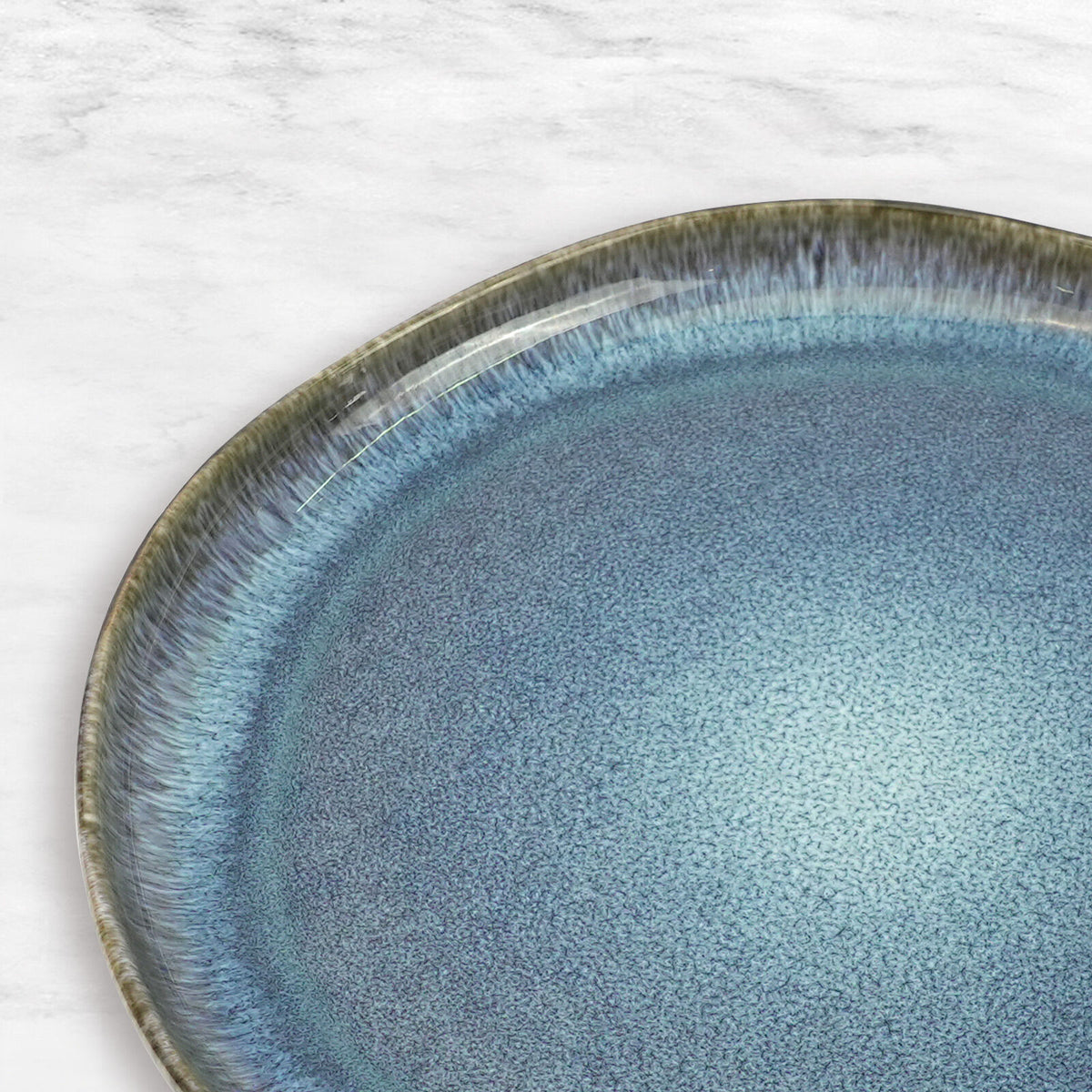 3 Pieces Reactive Glazed Ceramic Organic Fine Dinner Set