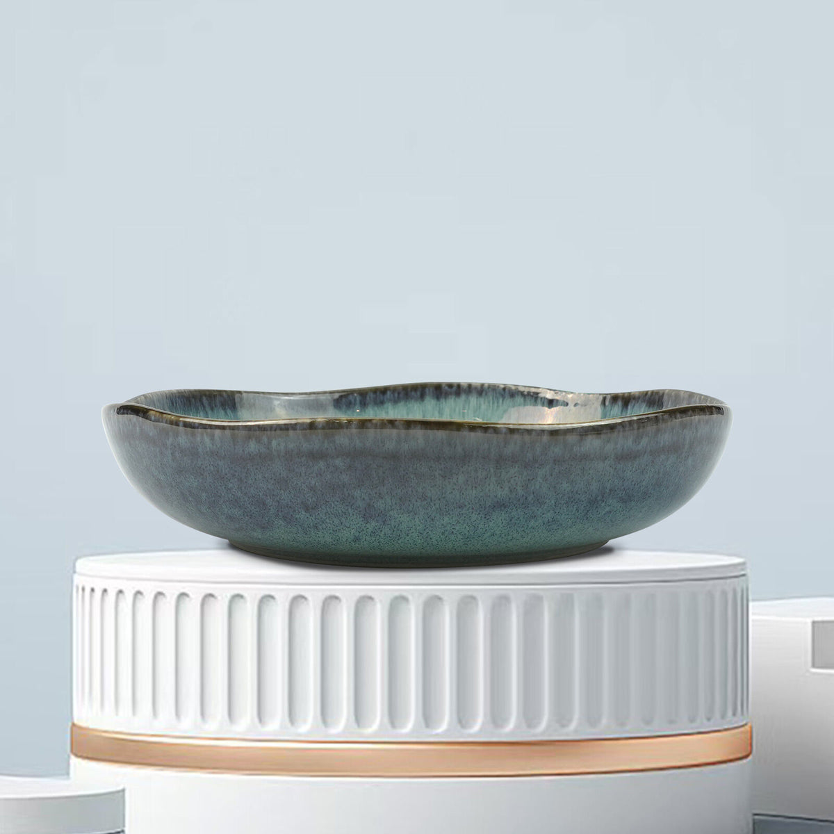 3 Pieces Reactive Glazed Ceramic Organic Fine Dinner Set