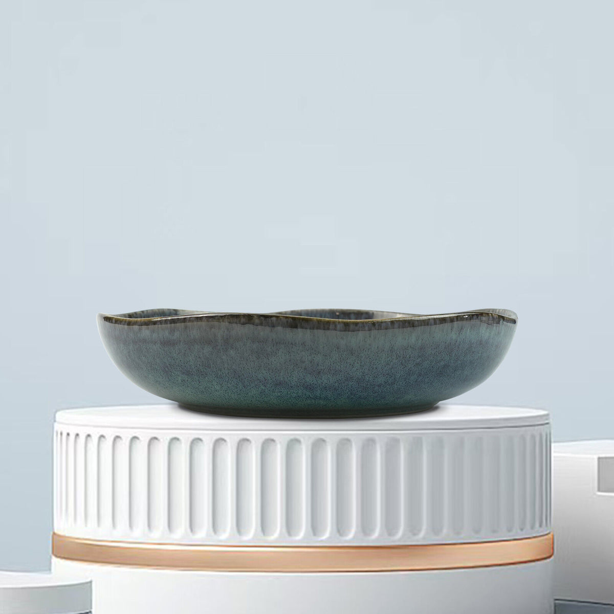 3 Pieces Reactive Glazed Ceramic Organic Fine Dinner Set