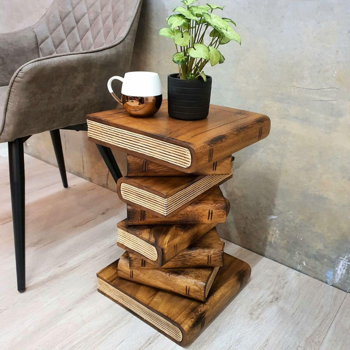 Side Table, corner Stool, Plant Stand Raintree Wood Natural