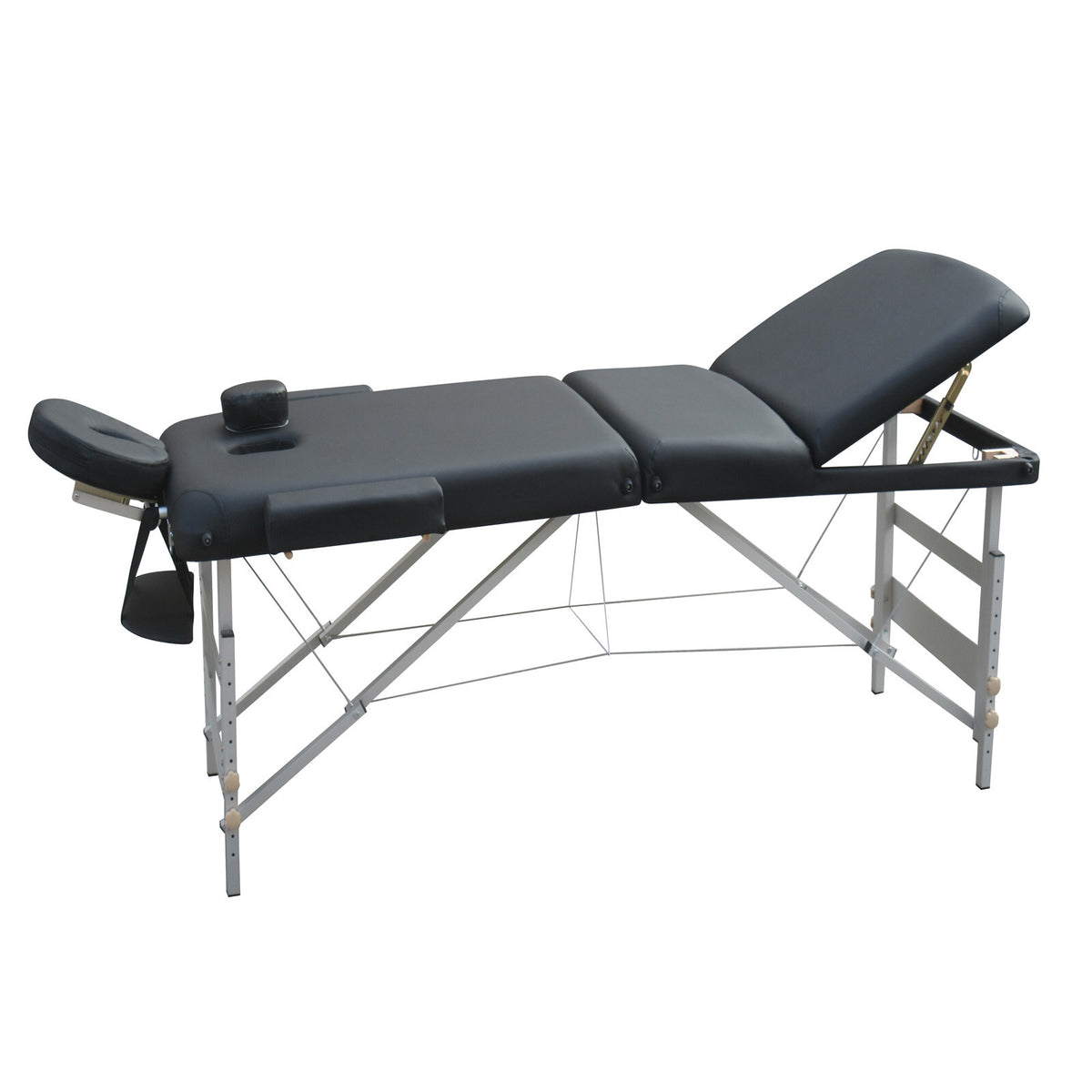 YES4HOMES 3 Fold Portable Aluminium Massage Table Massage, Black