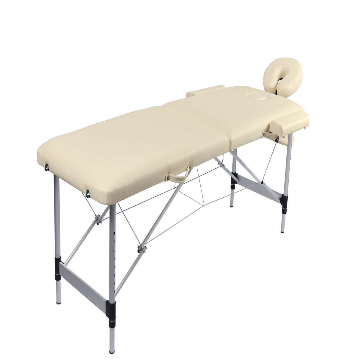 YES4HOMES 2 Fold Portable Aluminium Massage Table Massage, Beige