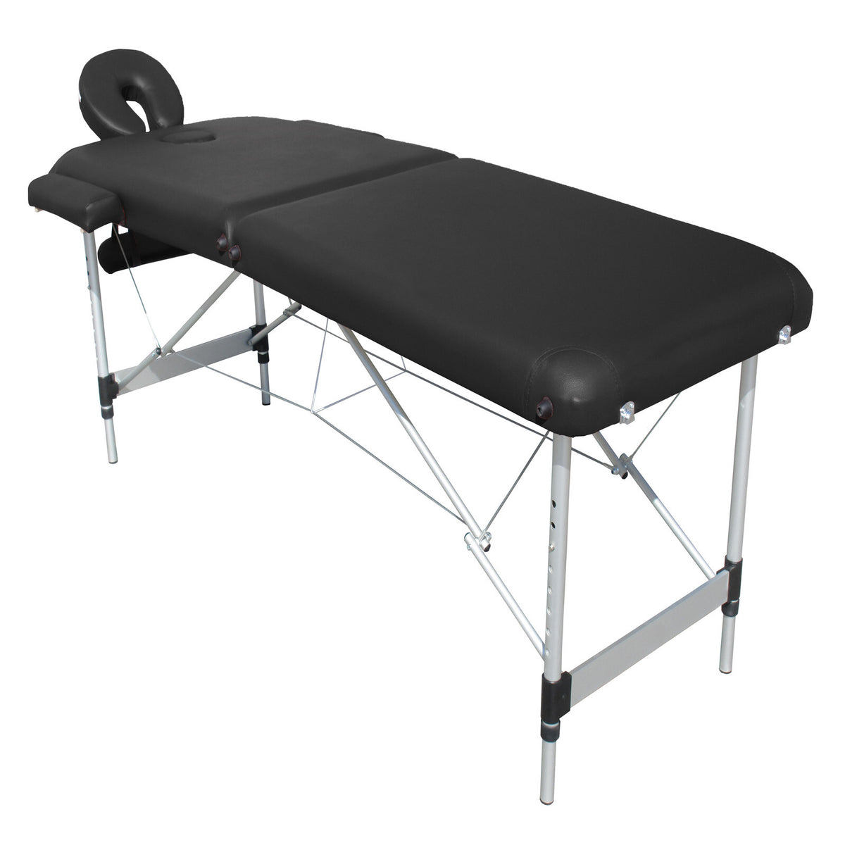 YES4HOMES 2 Fold 6cm Thickness Foam Portable Aluminium Massage, Black