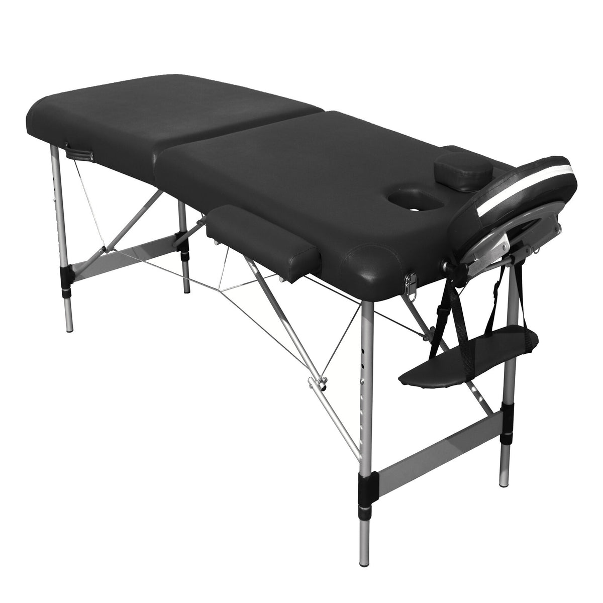 YES4HOMES 2 Fold 6cm Thickness Foam Portable Aluminium Massage, Black