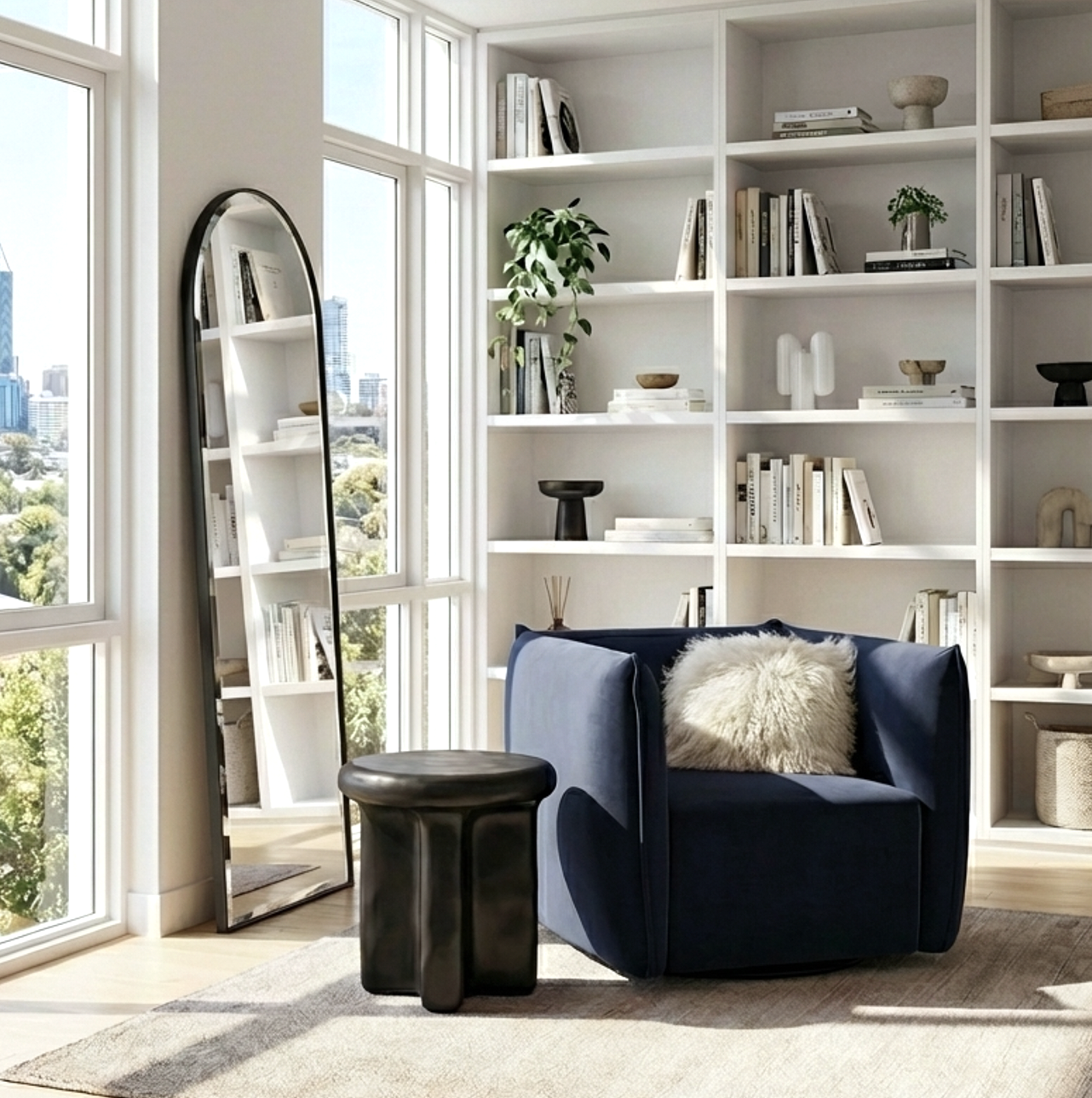 Interior Ave - Havana Velvet Accent Chair - Indigo