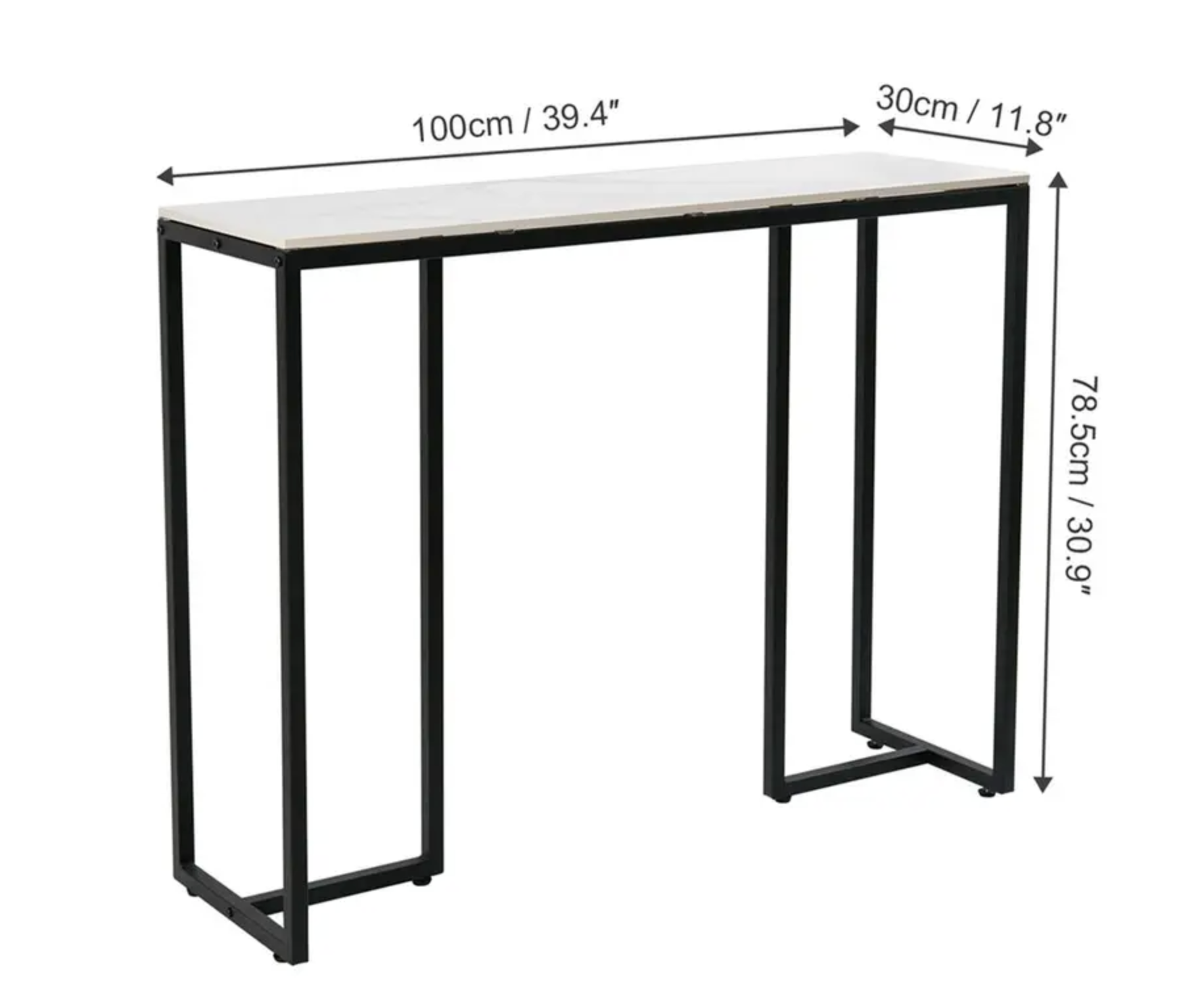 Interior Ave - Stone Marble Console - Marble & Black