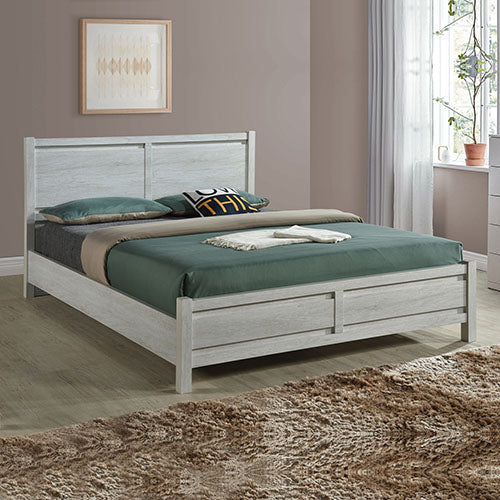 4 Pieces Bedroom Suite Natural Wood Like MDF Structure Queen