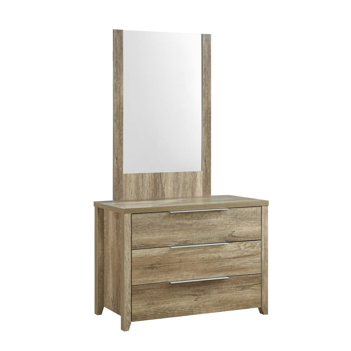 5 Pieces Bedroom Suite Natural Wood Like MDF Structure King