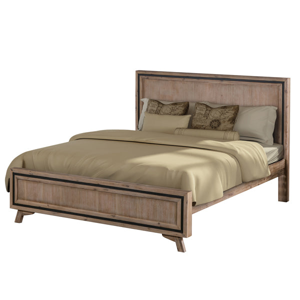 4 Pieces Bedroom Suite King Size Silver Brush in Acacia