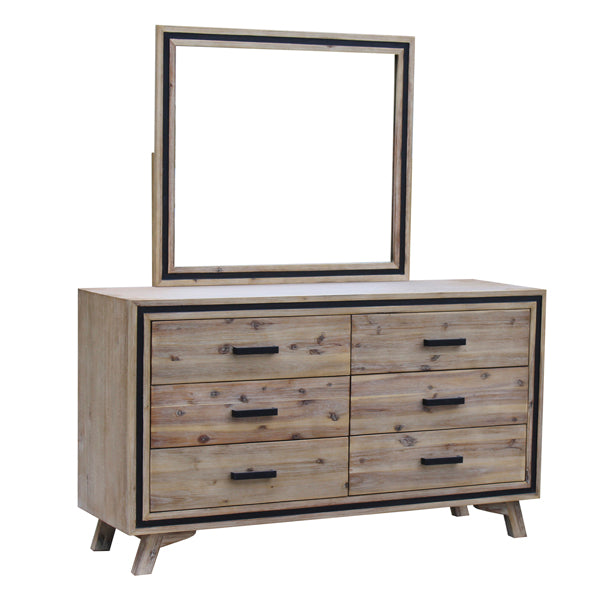 4 Pieces Bedroom Suite King Size Silver Brush in Acacia